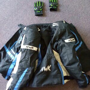 XL HWK Moto Jacket and Medium Moto Gloves